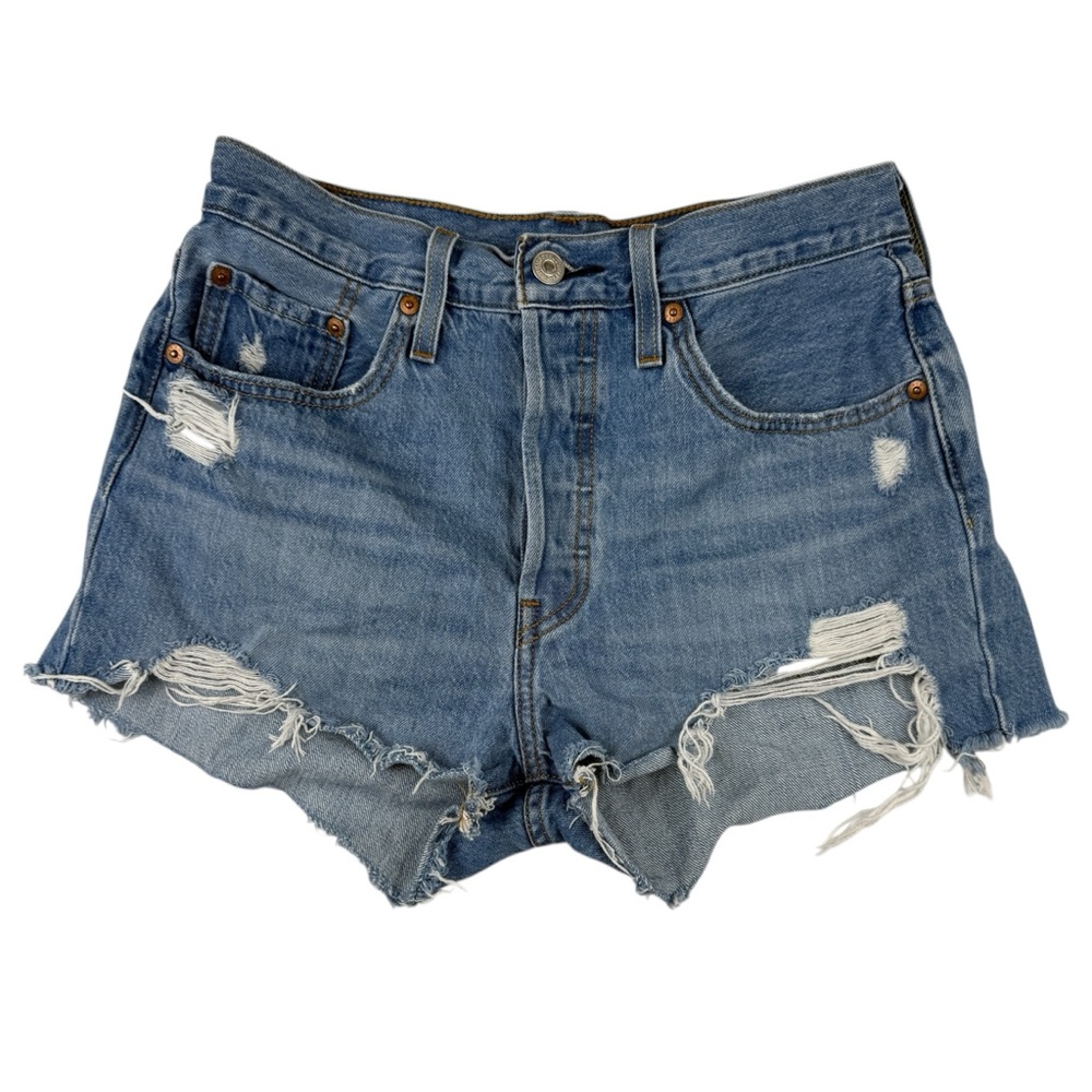 Levi's 501 Original Women's High-Rise Jean Denim Shorts Medium Indigo Size 28